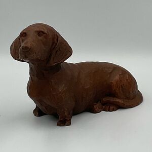 Red Mill Mfg. Dachshund Figurine Made from Crushed Pecan Shells & Resin